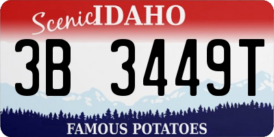 ID license plate 3B3449T