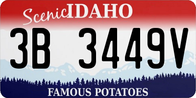 ID license plate 3B3449V