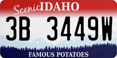 ID license plate 3B3449W