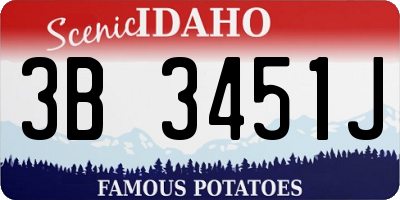 ID license plate 3B3451J