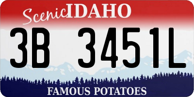 ID license plate 3B3451L