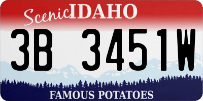 ID license plate 3B3451W