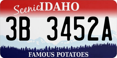 ID license plate 3B3452A