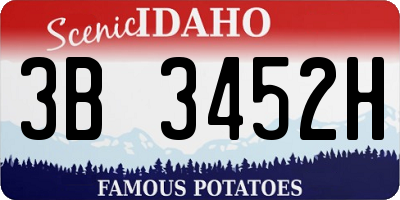 ID license plate 3B3452H