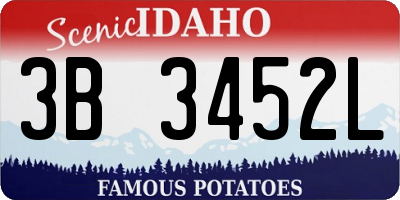 ID license plate 3B3452L
