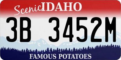ID license plate 3B3452M