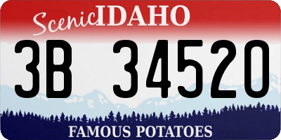 ID license plate 3B3452O