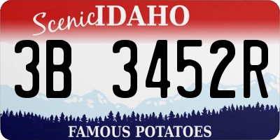 ID license plate 3B3452R
