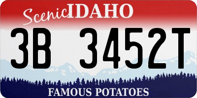 ID license plate 3B3452T