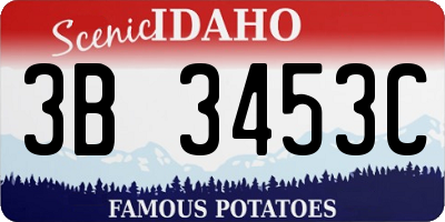 ID license plate 3B3453C