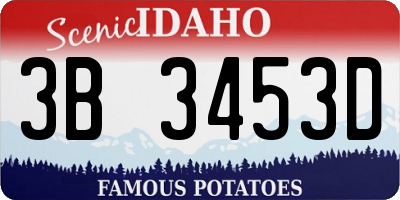ID license plate 3B3453D