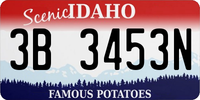 ID license plate 3B3453N