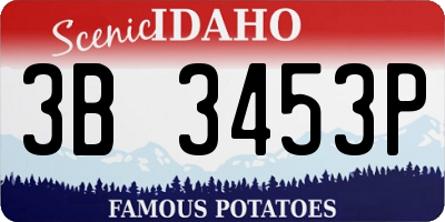 ID license plate 3B3453P