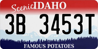 ID license plate 3B3453T