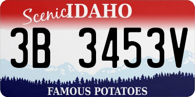 ID license plate 3B3453V