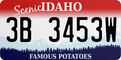ID license plate 3B3453W