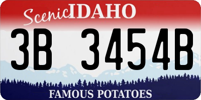 ID license plate 3B3454B
