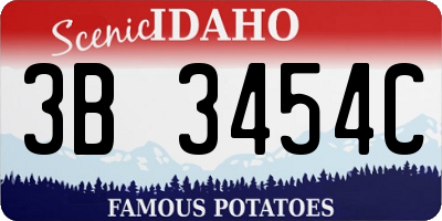 ID license plate 3B3454C