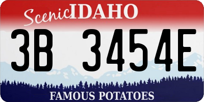 ID license plate 3B3454E