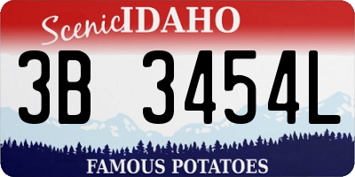 ID license plate 3B3454L