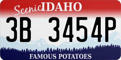 ID license plate 3B3454P