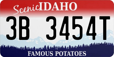 ID license plate 3B3454T