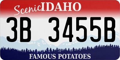 ID license plate 3B3455B