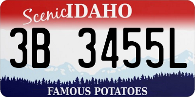 ID license plate 3B3455L