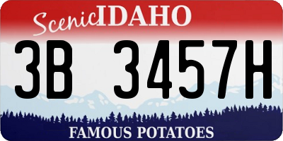 ID license plate 3B3457H