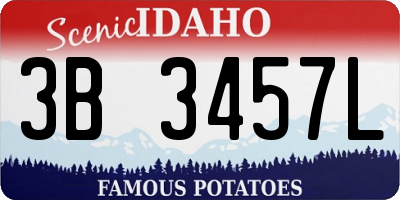 ID license plate 3B3457L