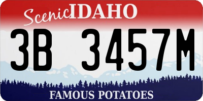ID license plate 3B3457M