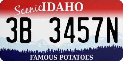 ID license plate 3B3457N