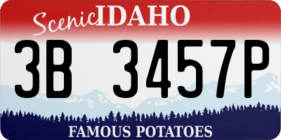 ID license plate 3B3457P