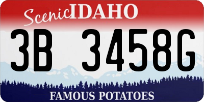 ID license plate 3B3458G