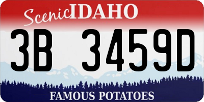 ID license plate 3B3459D