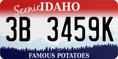 ID license plate 3B3459K