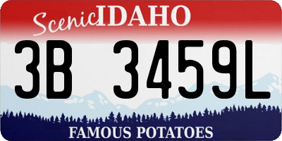 ID license plate 3B3459L