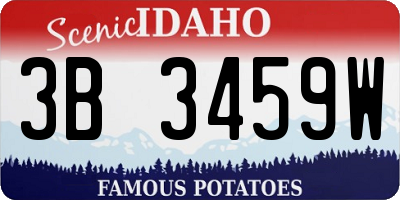 ID license plate 3B3459W