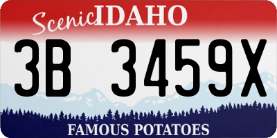 ID license plate 3B3459X