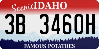 ID license plate 3B3460H
