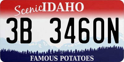 ID license plate 3B3460N