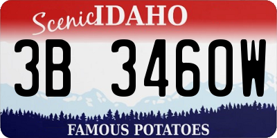 ID license plate 3B3460W