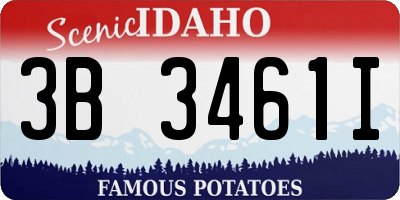 ID license plate 3B3461I