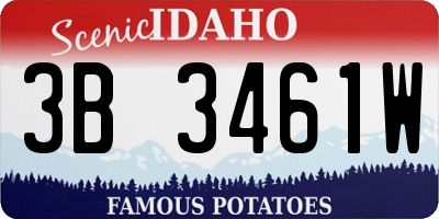 ID license plate 3B3461W