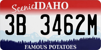 ID license plate 3B3462M