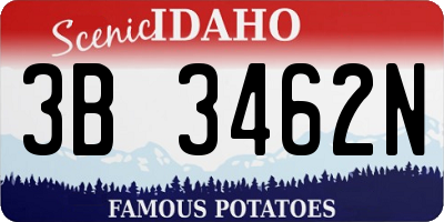 ID license plate 3B3462N