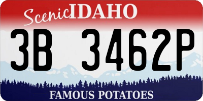 ID license plate 3B3462P
