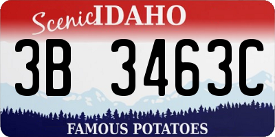 ID license plate 3B3463C
