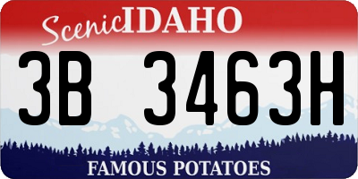 ID license plate 3B3463H
