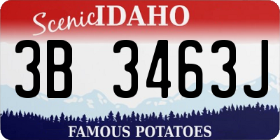 ID license plate 3B3463J